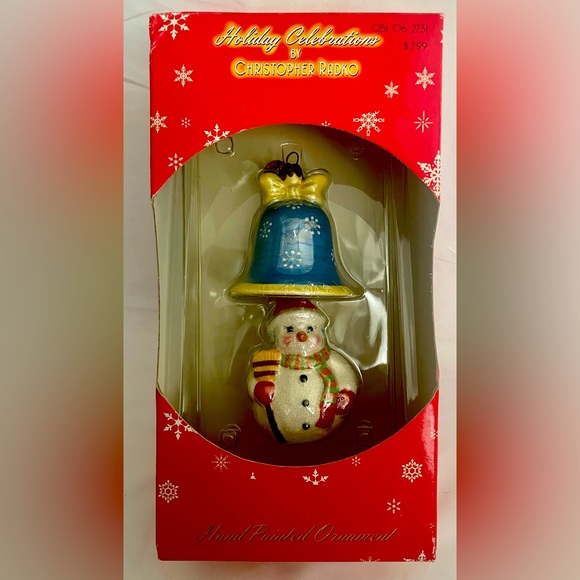 Christopher Radko Ornament Snowman Bell Two Tiered Target Holiday Celebrations - Picture 1 of 7